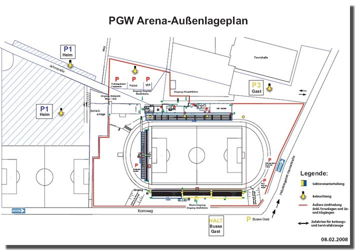 Parkplatzplan Sportfreunde Lotte