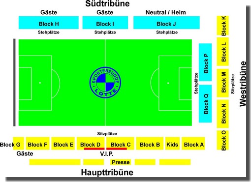 Tribünenplan Sportfreunde Lotte