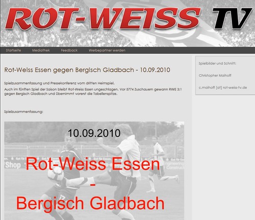 Spielzusammenfassung Rot-Weiss TV